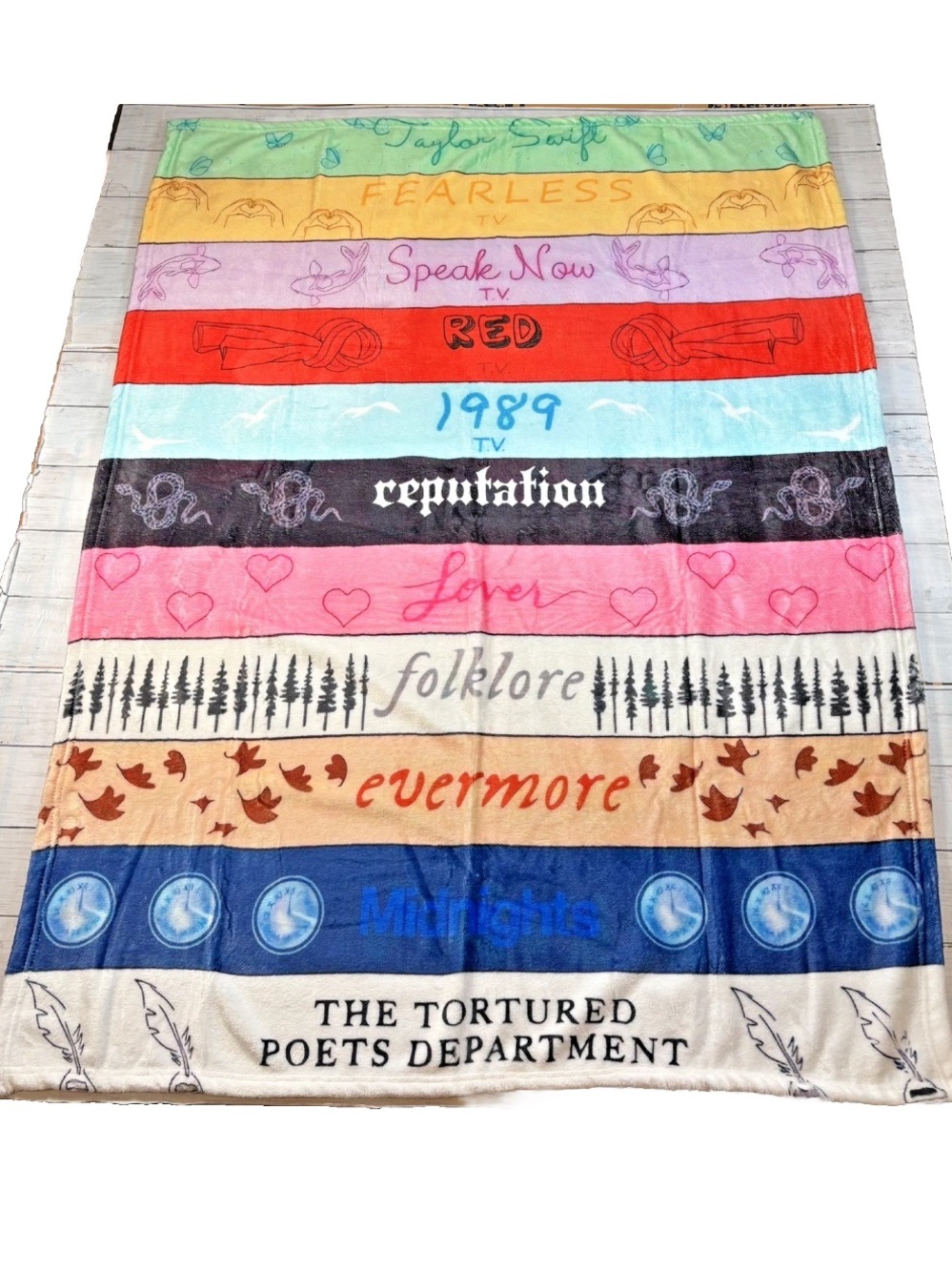 Taylor Swift Eras Tour Throw Blanket All Eras Soft Lightweight Fleece 50” x 39”